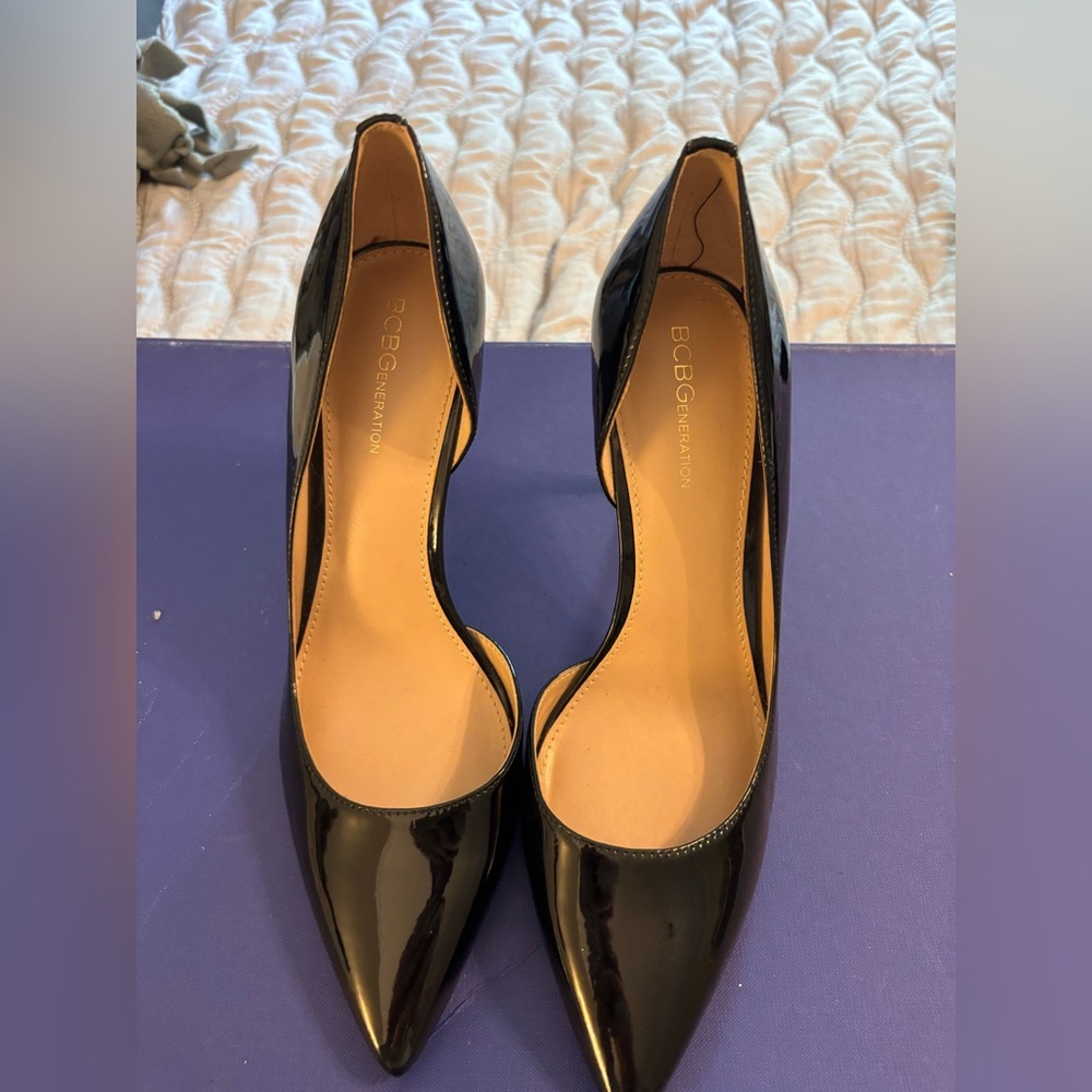 BCBGeneration Black Patent Leather Heels-EUC-9.5 B